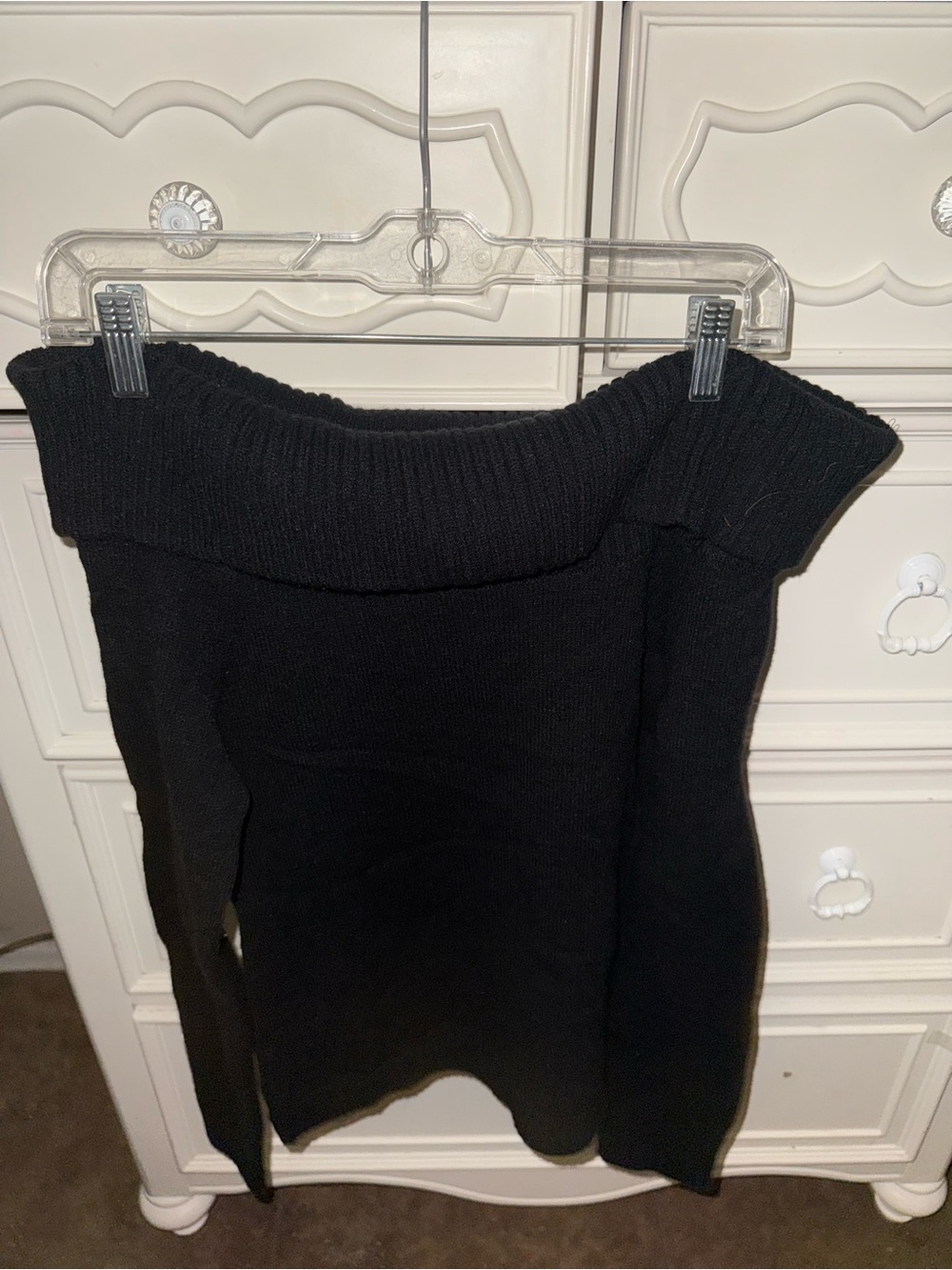 Black Off-Shoulder Women's Sweater